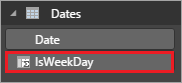 Dodajanje stolpca » IsWeekDay«.