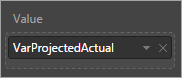Vrednost VarProjectedActual v podoknu »Upodobitev«.
