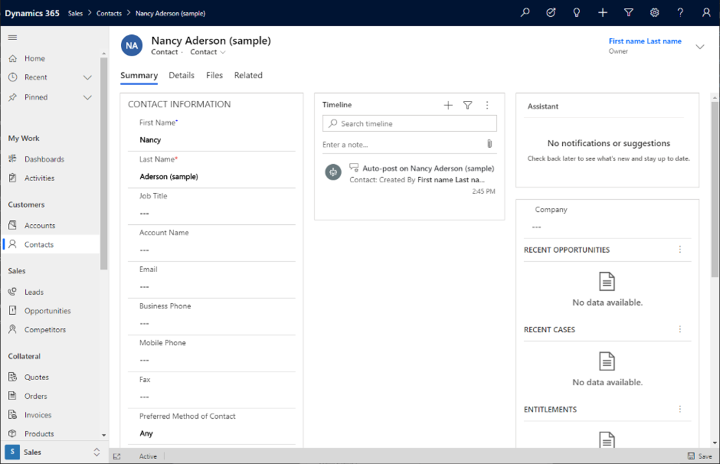 Obrazec brez ukazne vrstice, prikazane v aplikaciji.