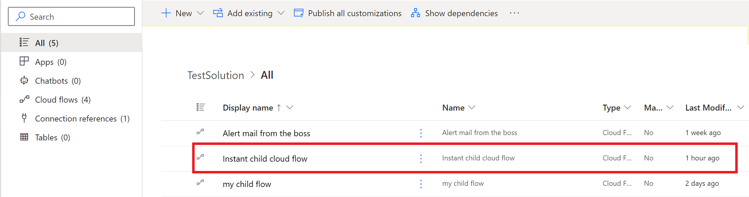 Posnetek zaslona novega poteka znotraj rešitve.