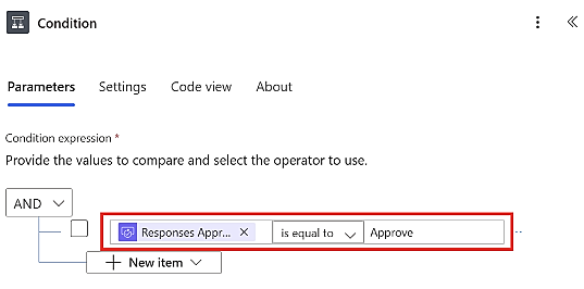 Posnetek zaslona, ki prikazuje, kako dodati pogoj v novem oblikovalniku.