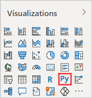 Screenshot that shows the Python option in Visualizations.