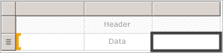 Screenshot of table template on the design surface.