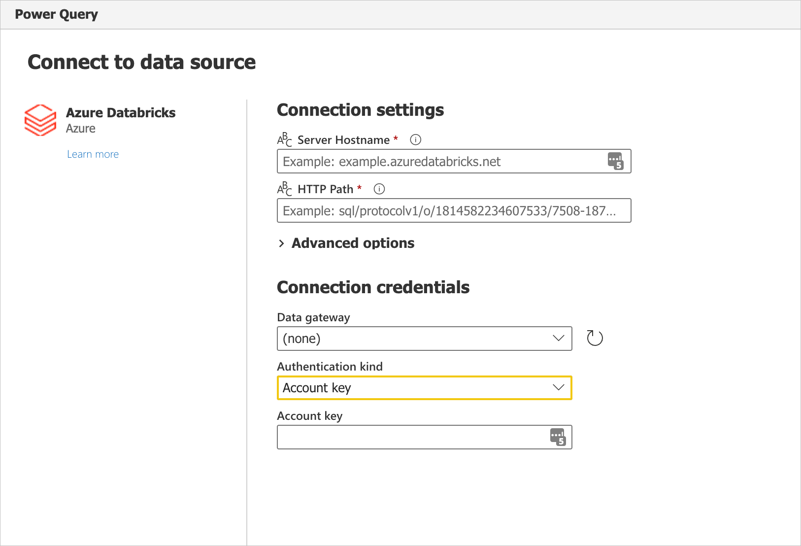 Connection Settings and Credentials.