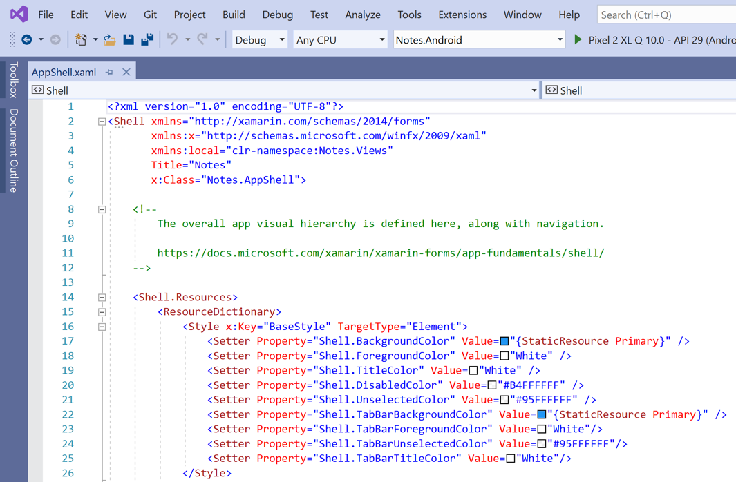 Open AppShell.xaml