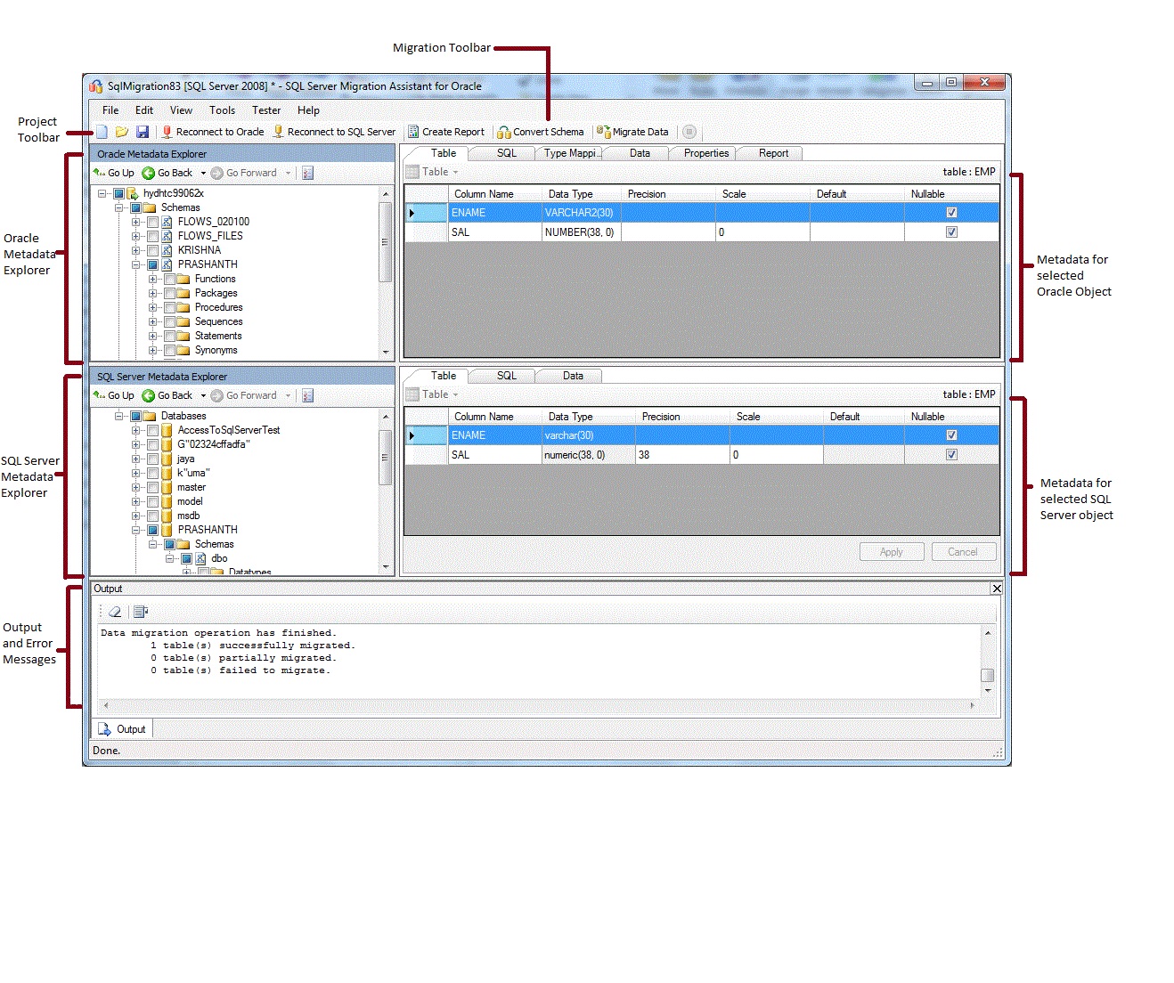 SSMA for Oracle UI SSMA for Oracle UI