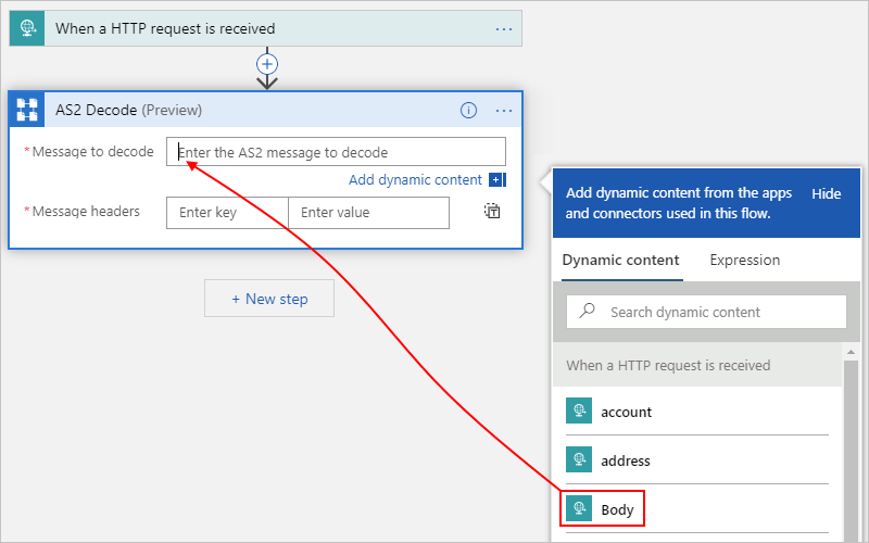 Screenshot showing multi-tenant designer with dynamic content list and "Body" property selected.