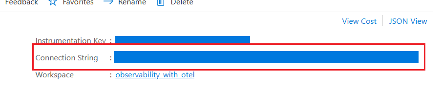 Connection String in Azure portal