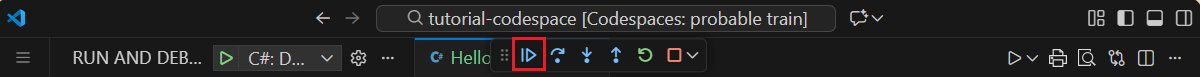 Continue debugging