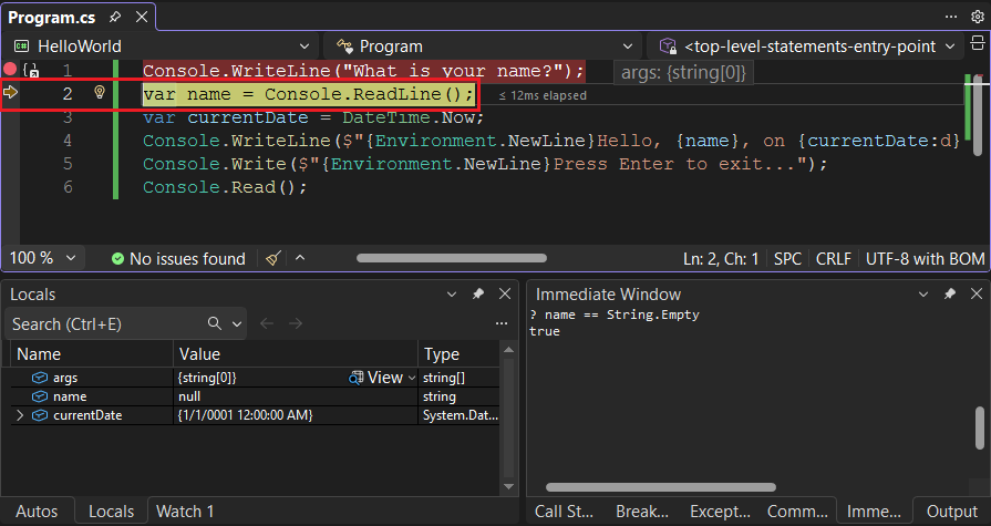 Visual Studio step into method - C#