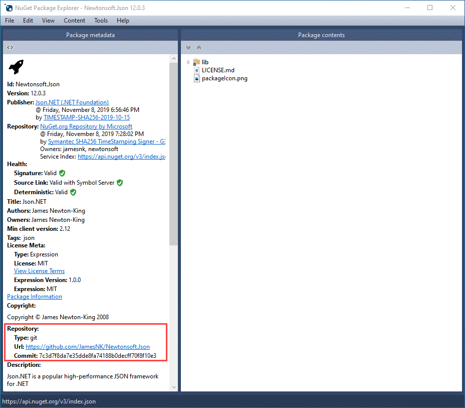 Source Link in NuGet Package Explorer Source Link in NuGet Package Explorer