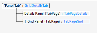 TabPageGrid tab page needs additonal attention.