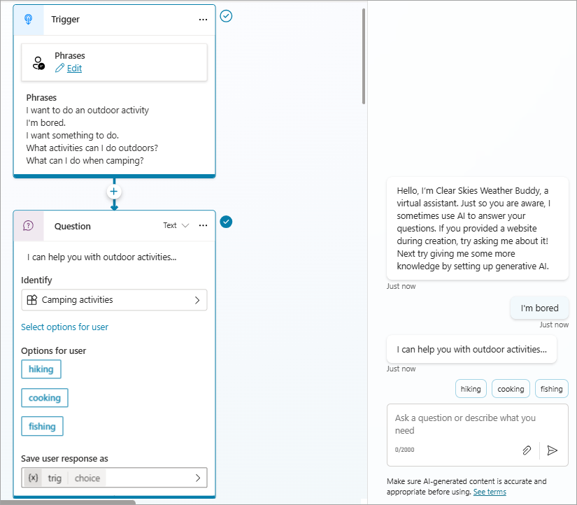 tracking between topics.