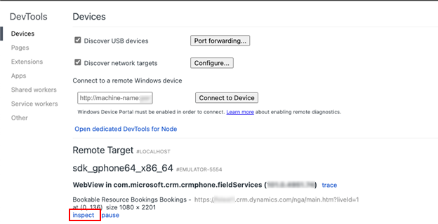 Edge DevTools Devices screen