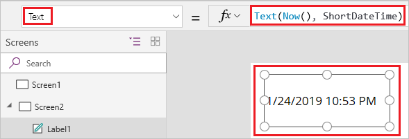 Подешавање својства Text на формулу.