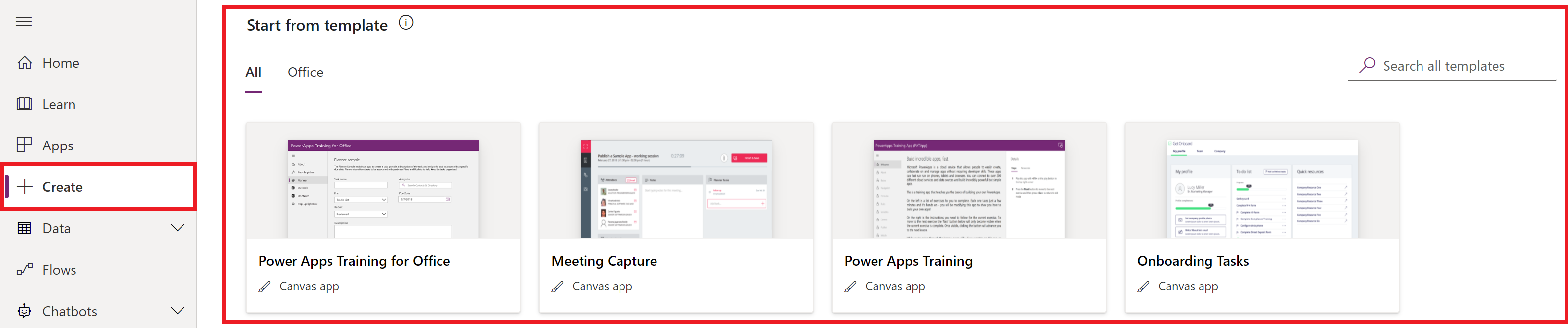 Power Apps локација.