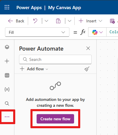 Снимак екрана који приказује где  Power Automate  се одељак налази.