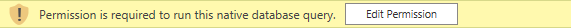 Screenshot of the native database query message.