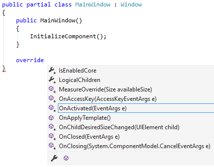 Override IntelliSense C#