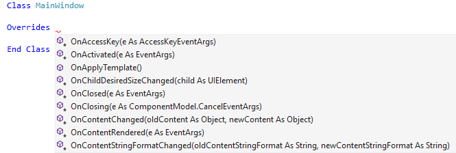 Override IntelliSense VB