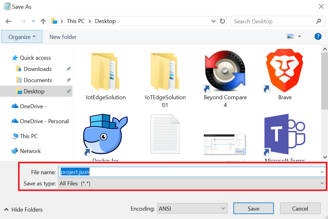 JSON save