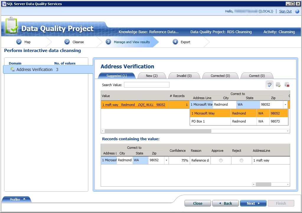 Cleansing using reference data service Cleansing using reference data service
