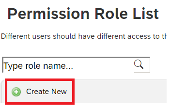 Create New Permission Role