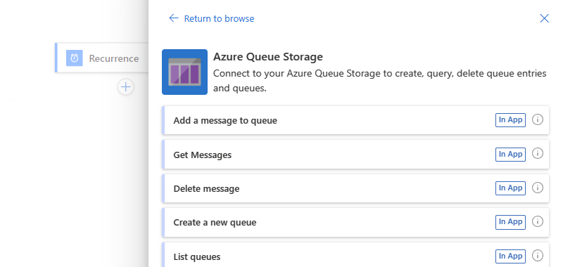 Screenshot shows Azure portal, designer for Standard logic app stateful workflow with Azure Queue Storage connector with actions.