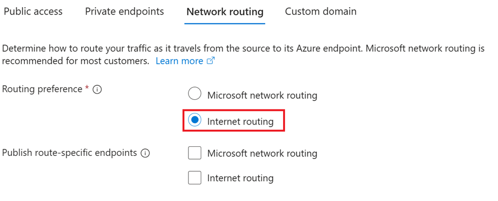 internet routing option