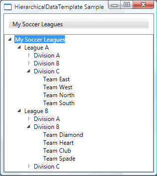 HierarchicalDataTemplate sample screenshot