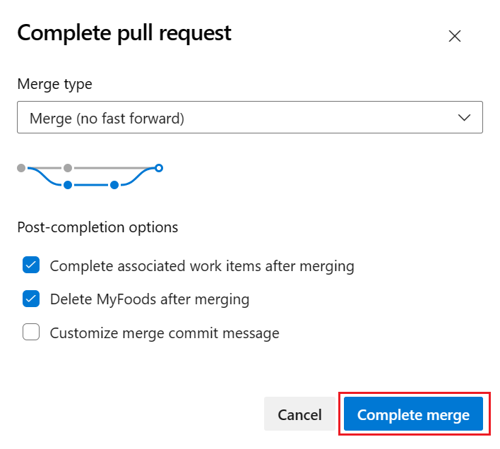 Screenshot of merge pull request interface.