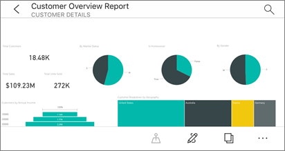 Screenshot of a Report Server report in the Power BI mobile app.