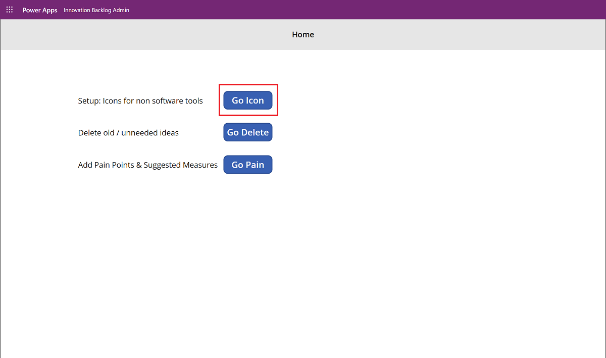 Izaberite Go Icon da biste ažurirali ikone.
