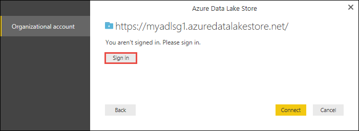 Sign into Data Lake Storage Gen1 Sign into Data Lake Storage Gen1