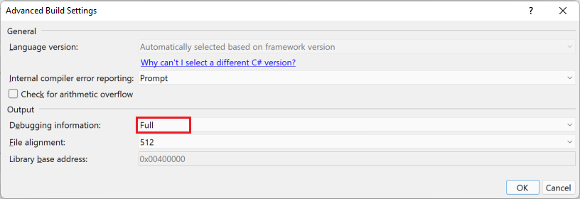 Generate PDBs for builds in C#