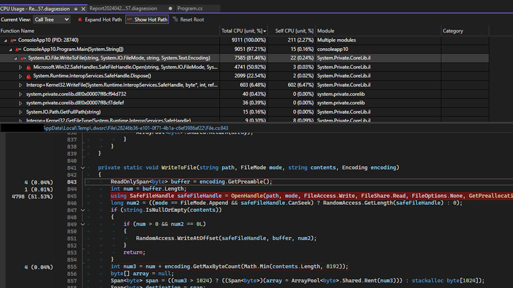 Profiler Source Decompilation