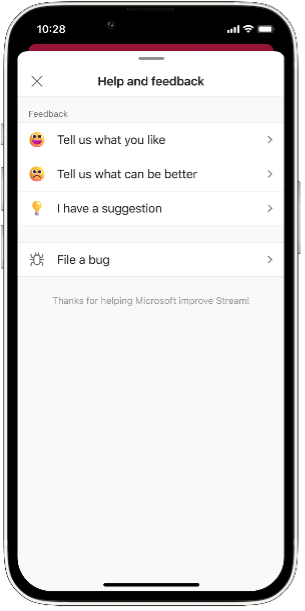 Screenshot shows help and feedback section.