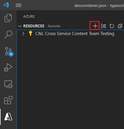 Skärmbild av Azure Explorer i Visual Studio Code med appikonen Azure Function markerad.