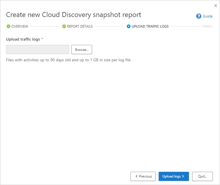 Upload traffic logs.