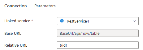 Skärmbild som visar en annan konfiguration för att skicka flera begäranden vars variabler finns i Absolut URL.