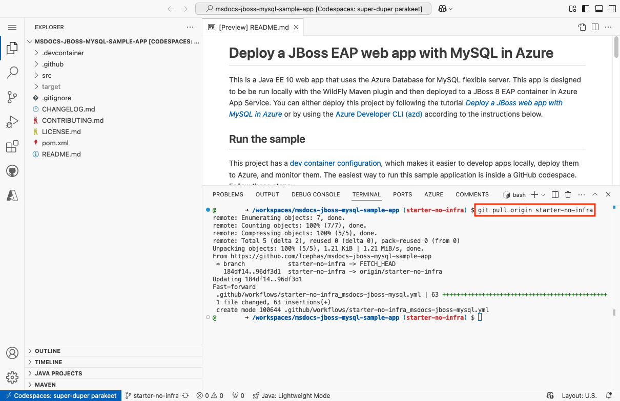 En skärmbild som visar hur du öppnar distributionscentret i App Service.