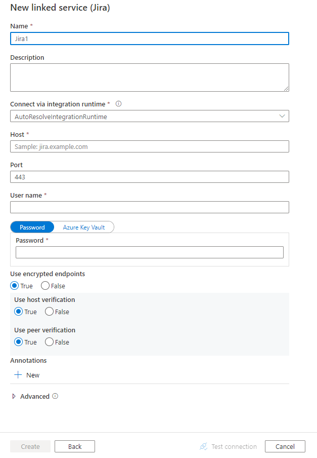 Konfigurera en länkad tjänst till Jira.