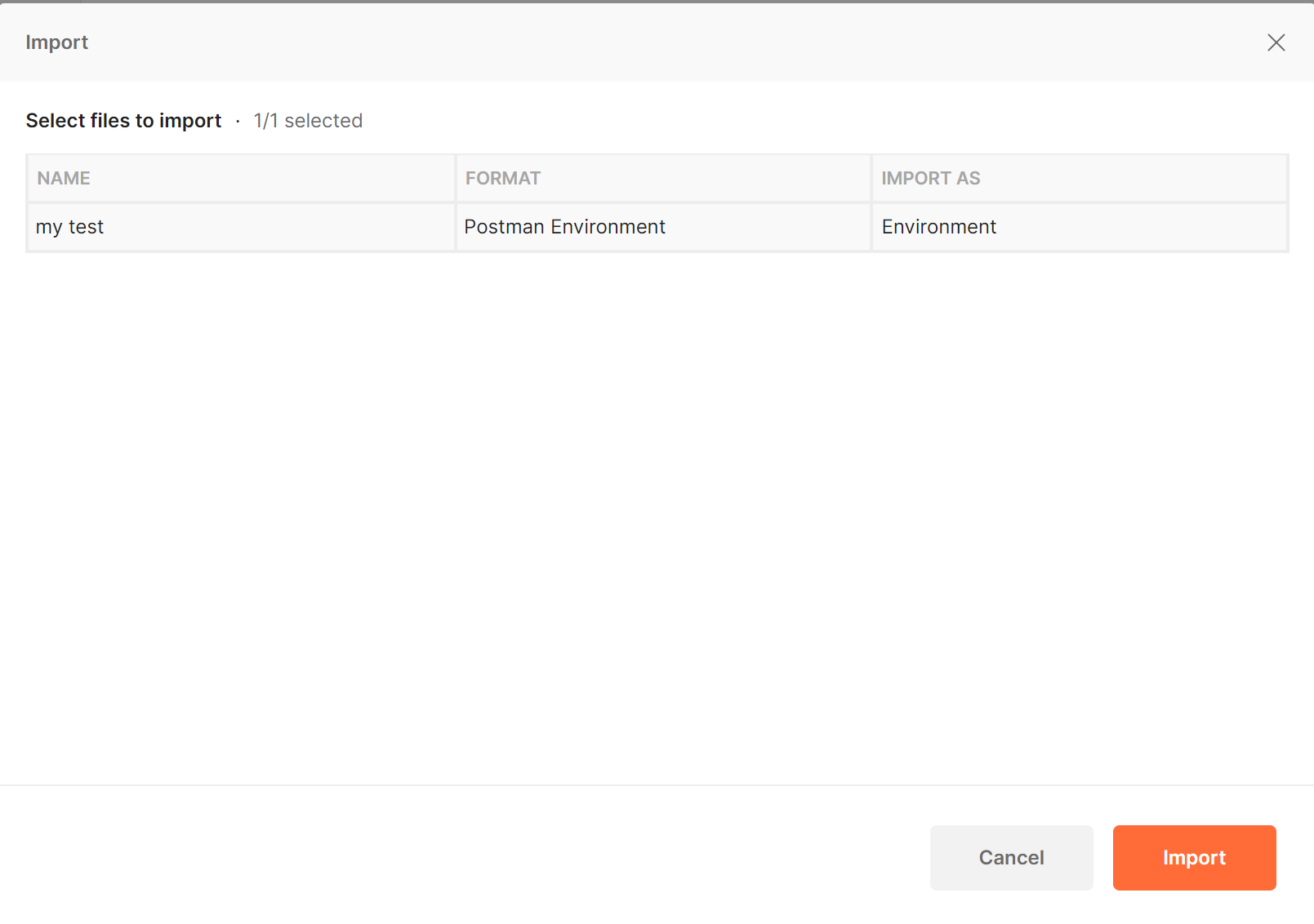 Skärmbild som visar import och export av samlingar.