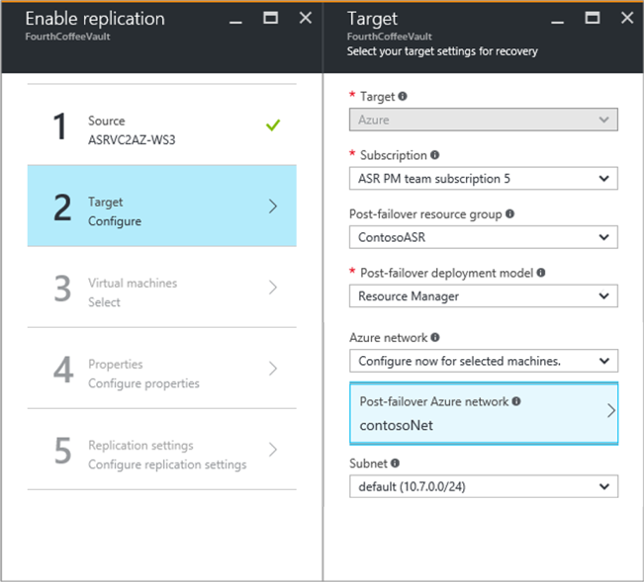 Enable replication target window