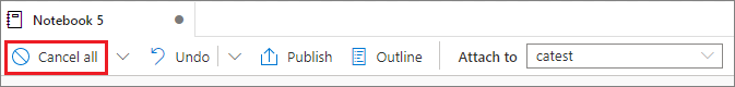 Skärmbild av azure-notebook-cancel-all-cells