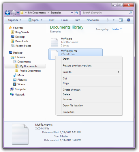 skärmbild av standardmenyn