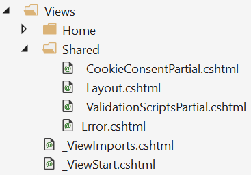 Views folder in Solution Explorer