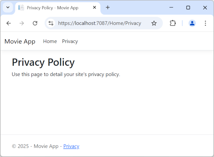 Privacy tab