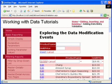 En Asterisk visas bredvid textrutorna med ogiltiga indata