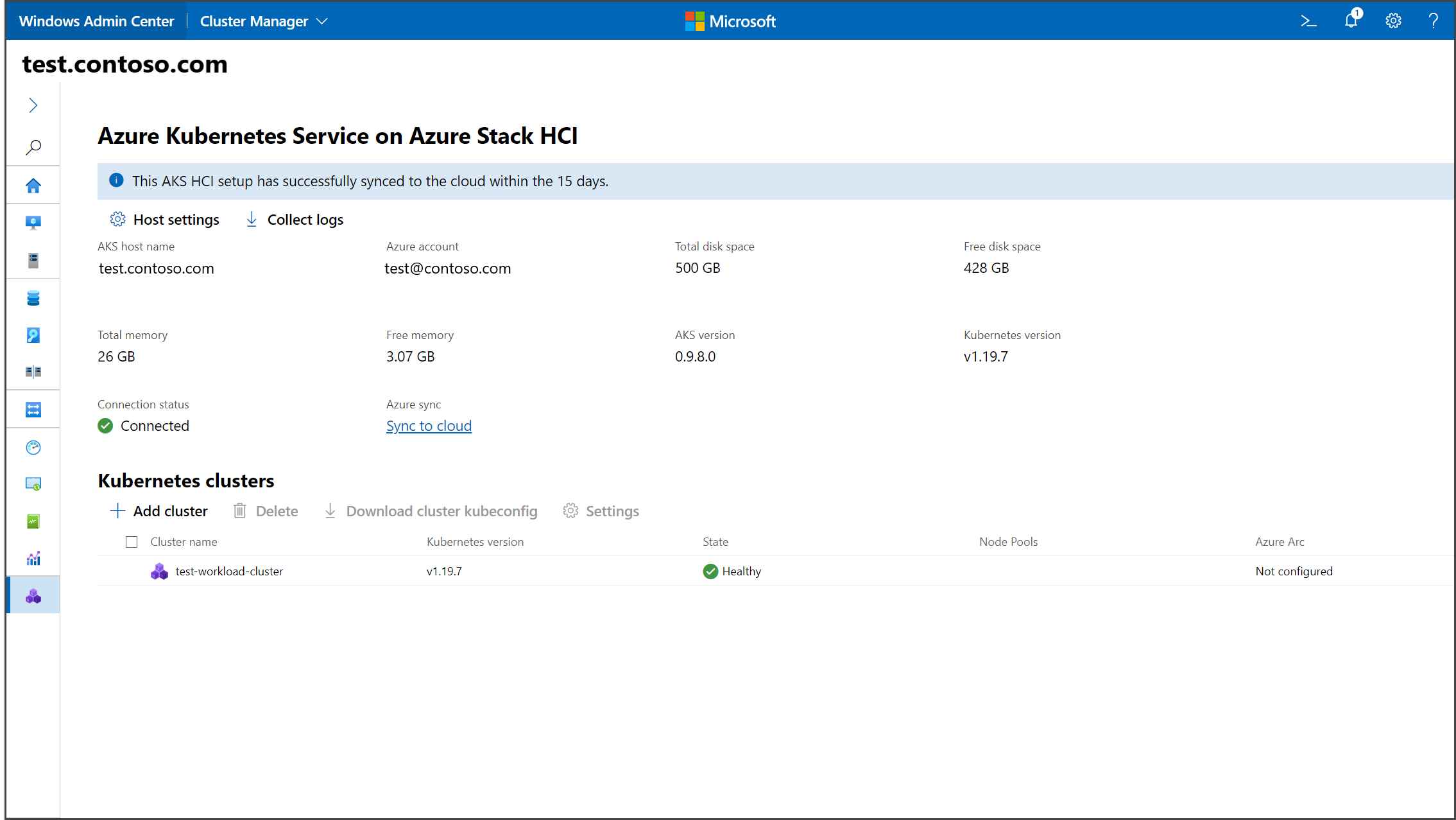 Skärmbild som visar Kubernetes-instrumentpanelen.